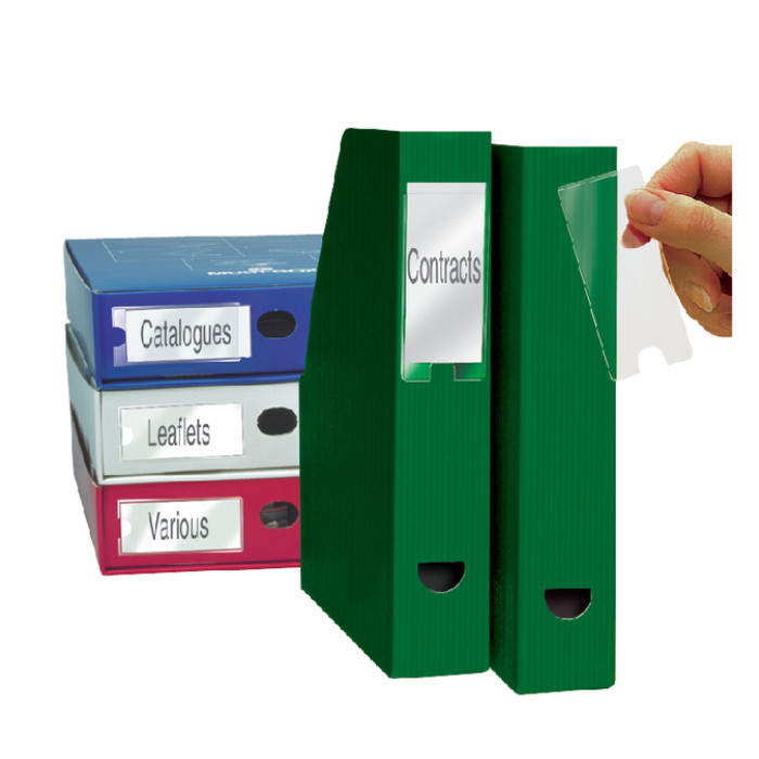 Etikethouder Djois 35x102mm zelfklevend transparant 12 stuks