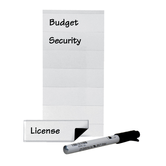 Etikethouder Djois 25x75mm magnetisch transparant 6 stuks