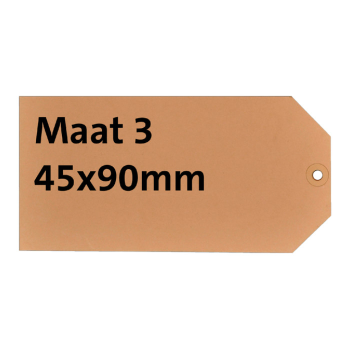 Label karton nr 3 200gr 45x90mm chamois 1000 stuks