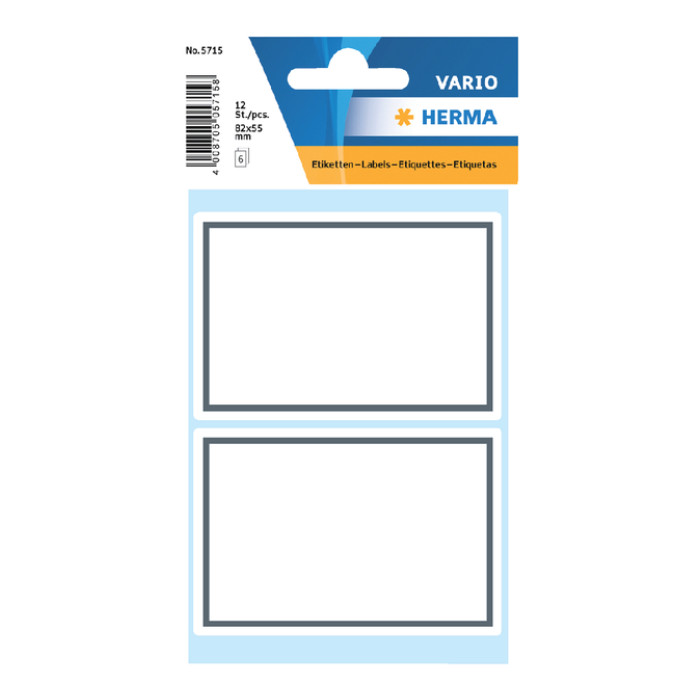 Etiket HERMA 5715 53x80mm schrift grijs kader 12 stuks