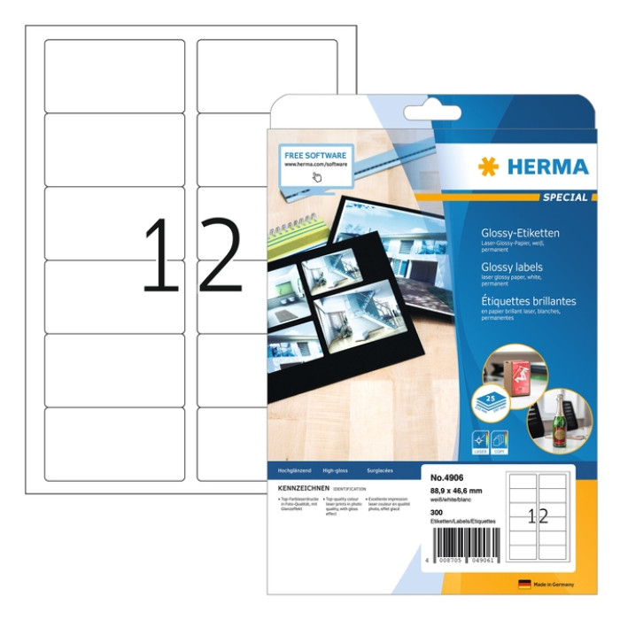 Etiket HERMA 4609 52.5x21.2mm premium wit 11200 stuks