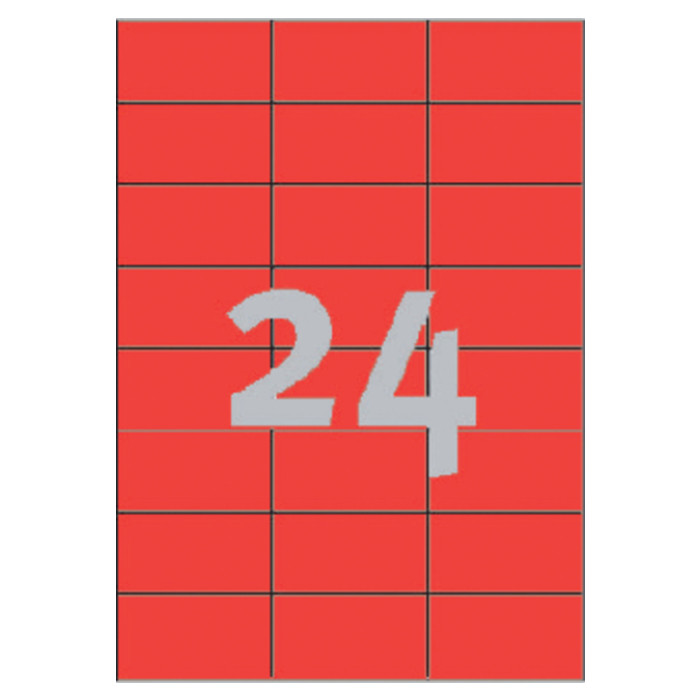 Etiket Avery 3448 70x37mm rood 2400 stuks