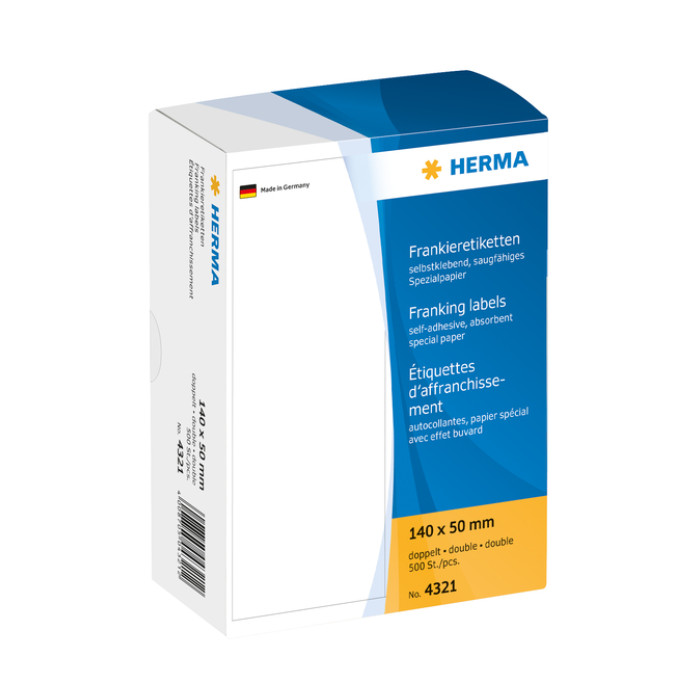 Frankeeretiket HERMA 4321 dubbel 140x50mm 500 stuks