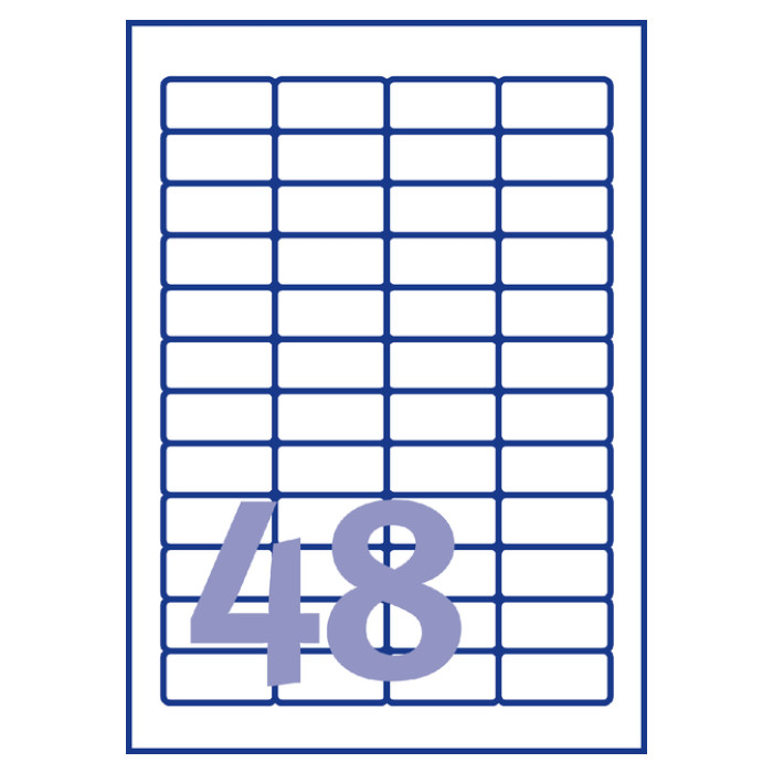 Etiket Avery L4736REV-25 45.7x21.2mm wit 1200 stuks