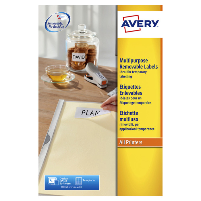 Etiket Avery L4737REV-25 63.5x29.6mm wit 675 stuks
