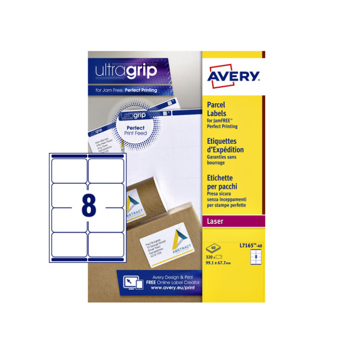Etiket Avery L7165-40 99.1x67.7mm wit 320 stuks