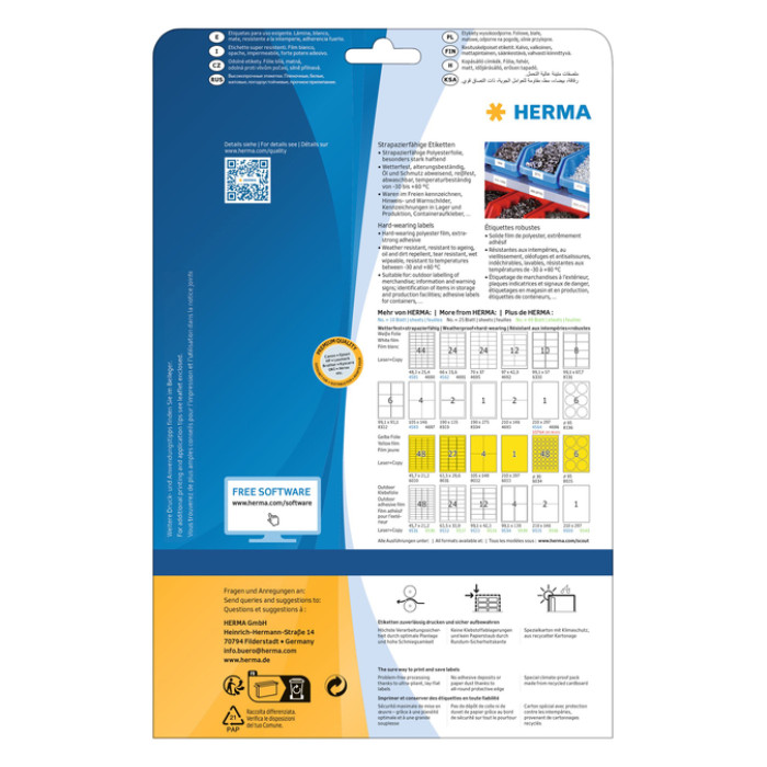 Etiket HERMA 4698 210x297mm weerbestendig wit 25 stuks