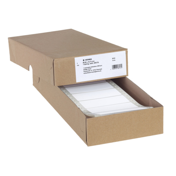 Etiket HERMA 8161 88.9x35.7mm 1-baans wit 2000 stuks