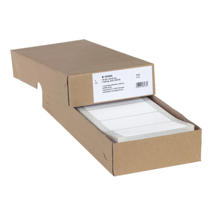 Etiket HERMA 8163 101.6x48.4mm 1-baans wit 2000 stuks