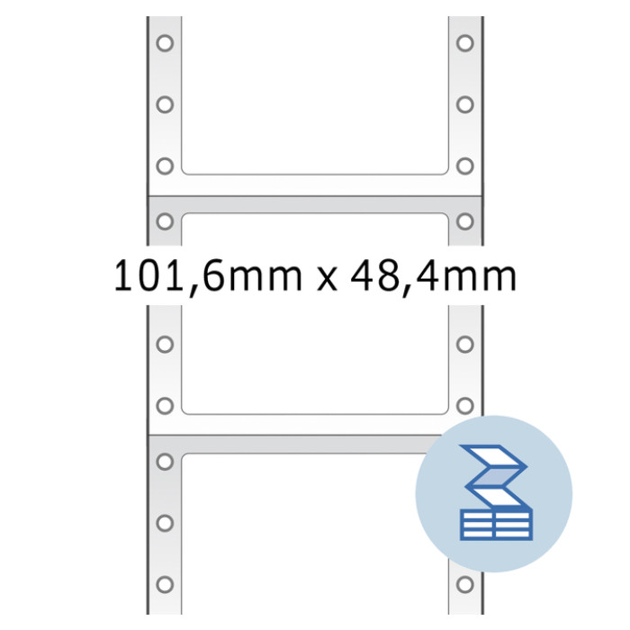 Etiket HERMA 8163 101.6x48.4mm 1-baans wit 2000 stuks