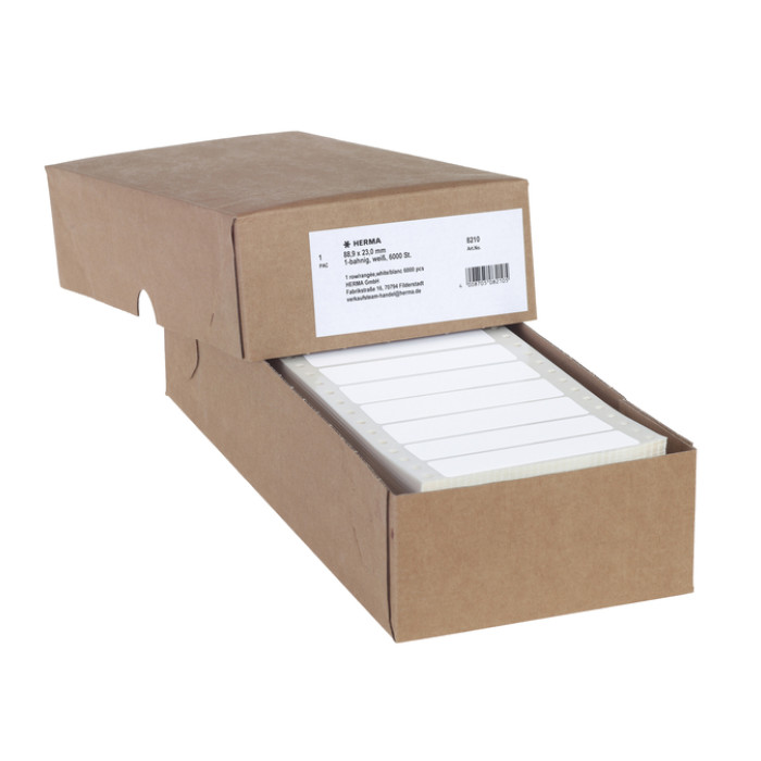 Etiket HERMA 8210 88.9x23Mm 1-baans wit 6000 stuks