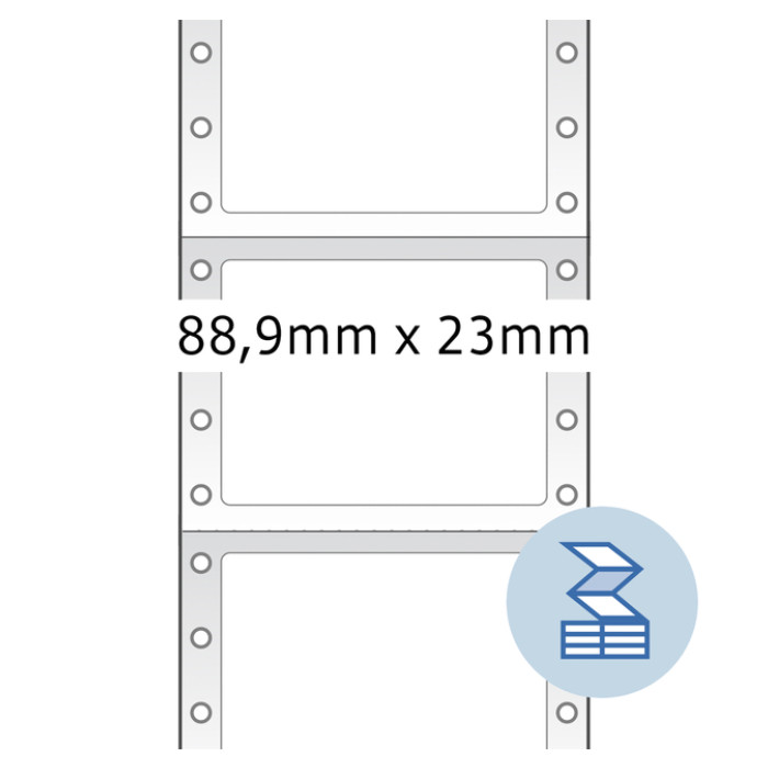Etiket HERMA 8210 88.9x23Mm 1-baans wit 6000 stuks