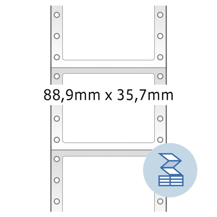 Etiket HERMA 8211 88.9x35.7mm 1-baans wit 4000 stuks