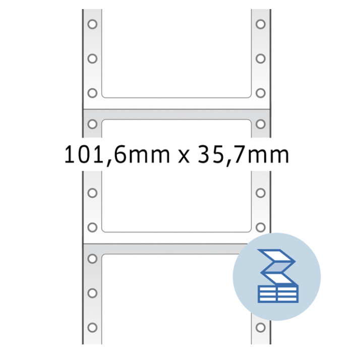 Etiket HERMA 8212 101.6x35.7mm 1-baans wit 4000 stuks