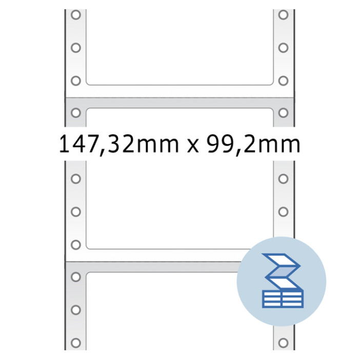 Etiket HERMA 8292 147.3x99.2mm 1-baans wit 3000 stuks