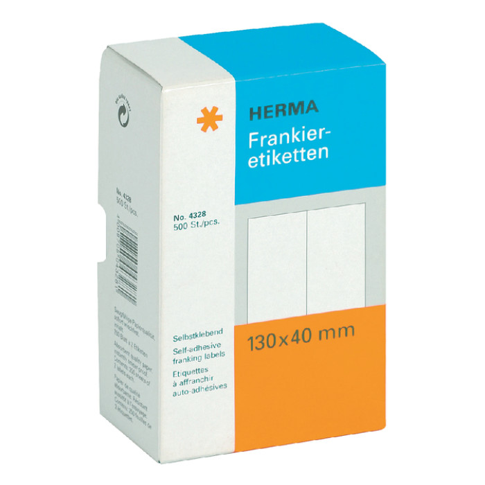 Frankeeretiket HERMA 4328 dubbel 130x40mm 500 stuks