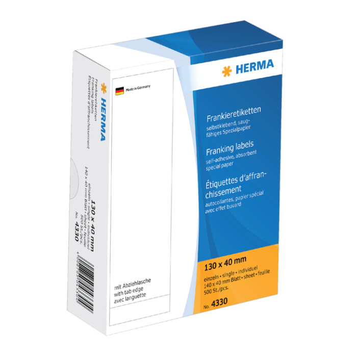 Frankeeretiket HERMA 4330 130x40mm 500 stuks