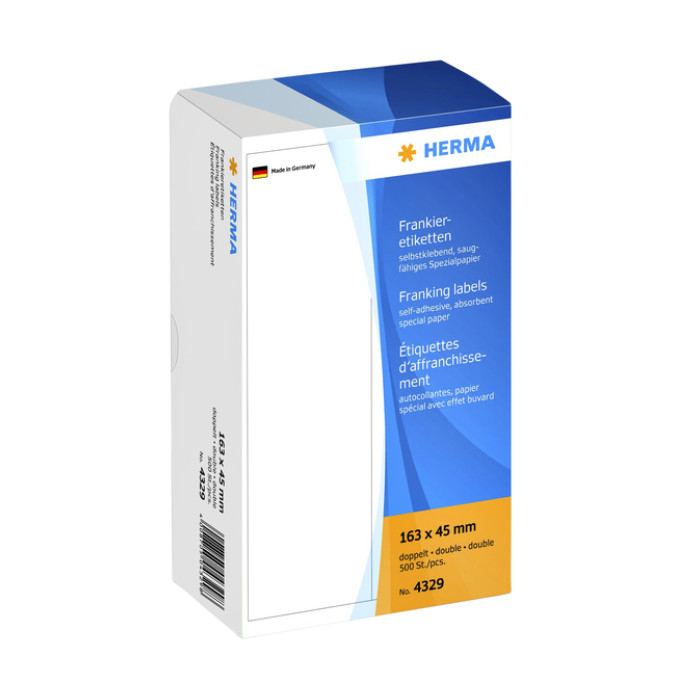Frankeeretiket HERMA 4329 dubbel 163x45mm 500 stuks