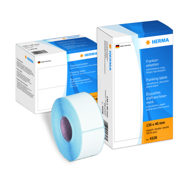 Frankeeretiket HERMA 4329 dubbel 163x45mm 500 stuks