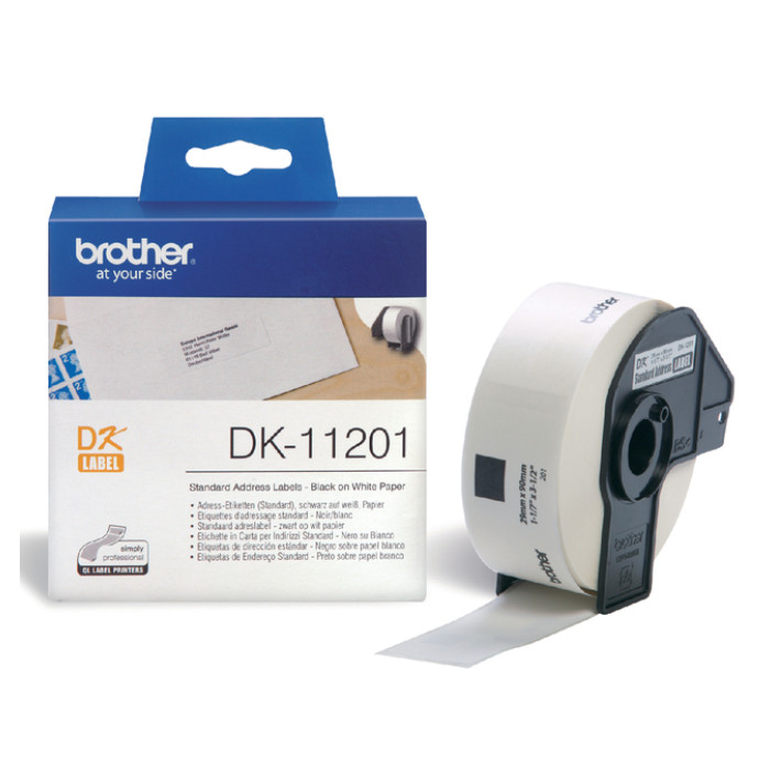 Etiket Brother DK-11201 adressering 29x90mm 1 rol á 400 stuks wit