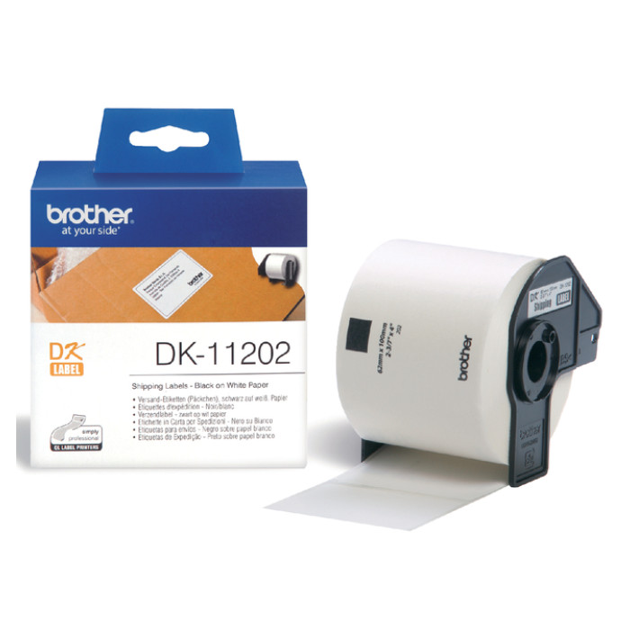 Etiket Brother DK-11202 verzendlabel 62x100mm 1 rol á 300 stuks wit