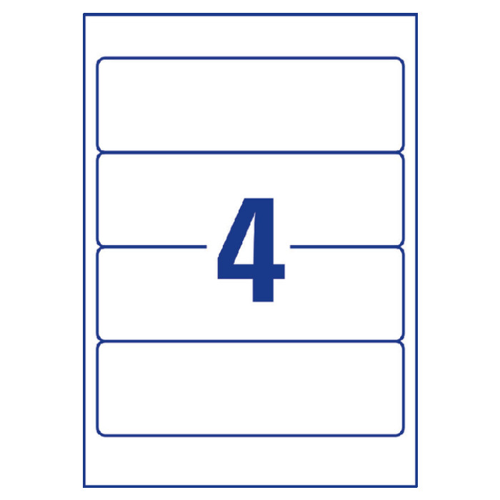 Rugetiket Avery breed 59x192mm zelfklevend wit 25 vel