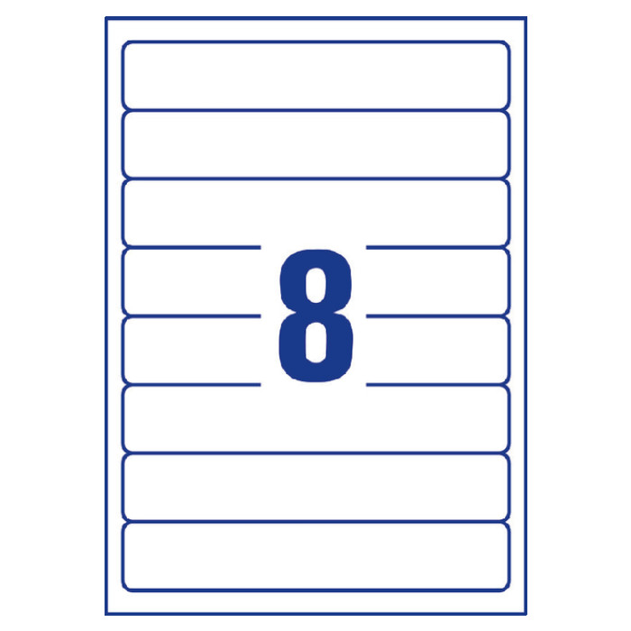 Rugetiket Avery smal 34x192mm zelfklevend wit