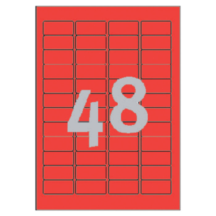 Etiket Avery L6038-20 45.7x21.2mm rood 960 stuks