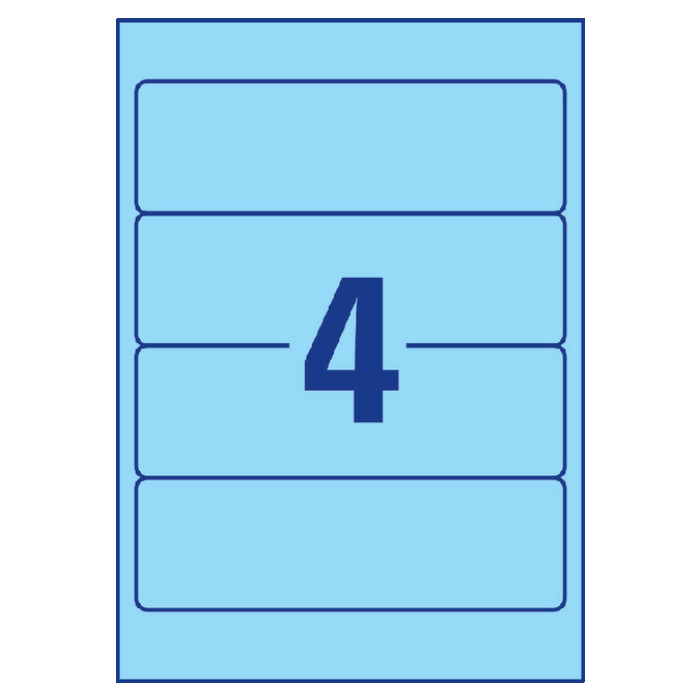 Rugetiket Avery breed 61x192mm zelfklevend blauw