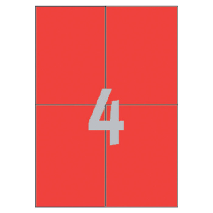 Etiket Avery 3456 105x148mm A6 rood 400 stuks