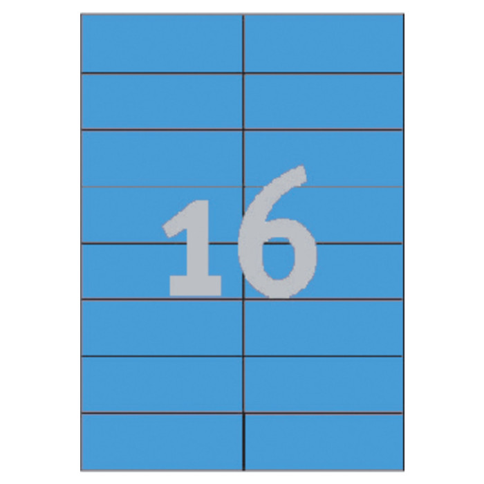 Etiket Avery 3453 105x37mm blauw 1600 stuks