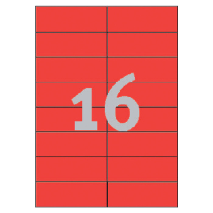 Etiket Avery 3452 105x37mm rood 1600 stuks