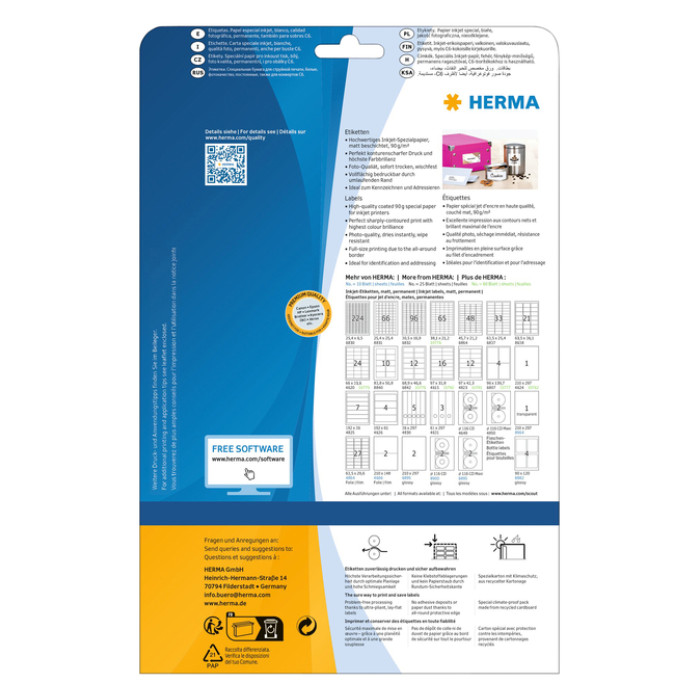 Etiket HERMA 4820 66x33.8mm wit 600 stuks