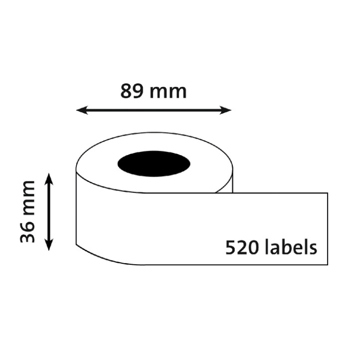 Labeletiket Quantore 99012 36x89mm adres wit 2 rollen