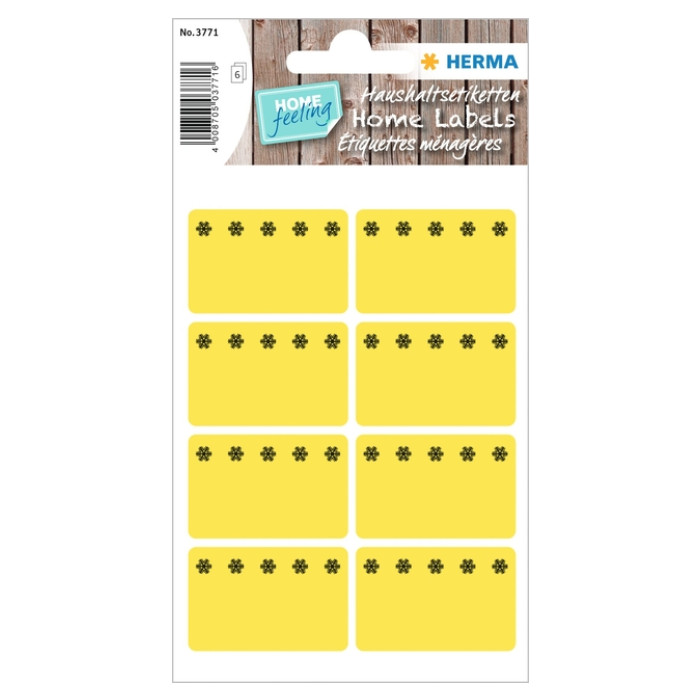 Etiket HERMA 3771 26x40mm diepvries geel 48 stuks