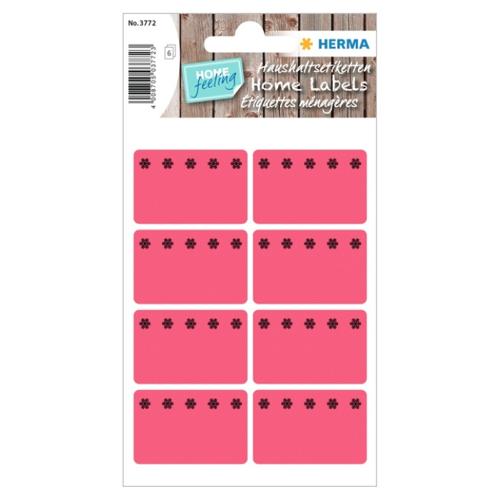 Etiket HERMA 3772 26x40mm diepvries rood 48 stuks