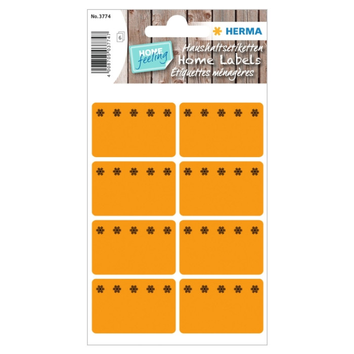 Etiket HERMA 3774 26x40mm diepvries oranje 48 stuks
