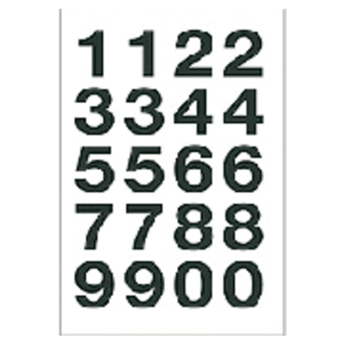 Etiket HERMA 4136 20x18mm getallen 0-9 zwart op transparant