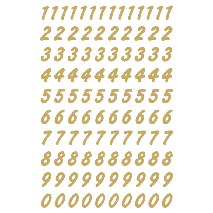 Etiket HERMA 4151 8mm getallen 0-9 goud op transparant 200 stuks