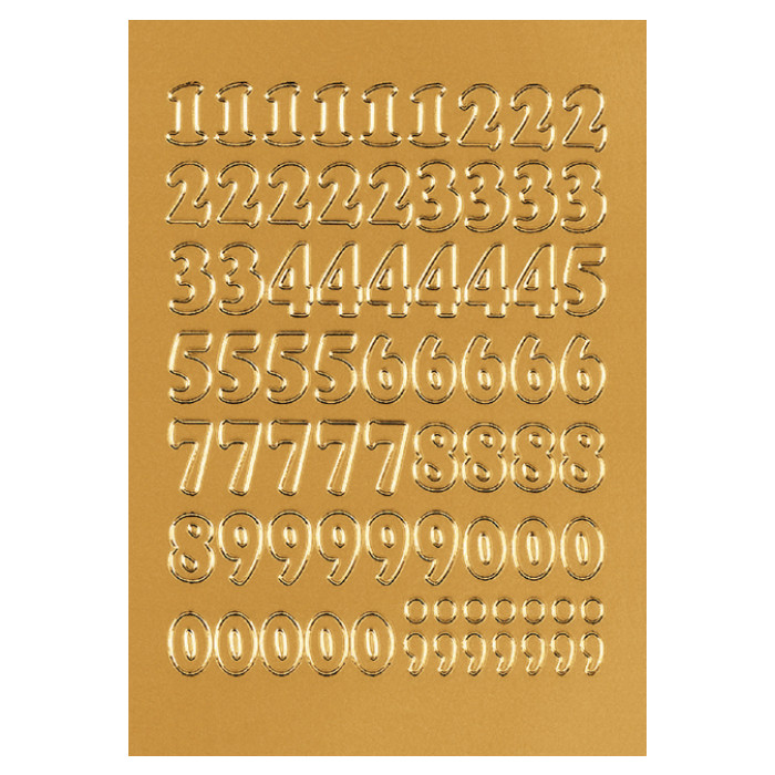 Etiket HERMA 4184 12mm getallen 0-9 goudfolie 66 stuks