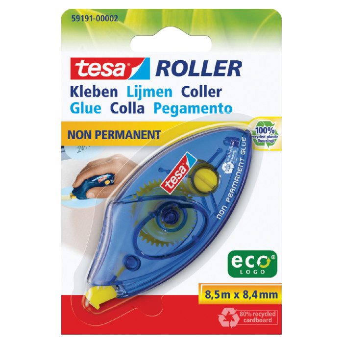 Lijmroller tesa® ecoLogo® niet permanent op blister