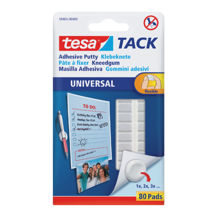 Kneedgum tesa® TACK Universal zelfklevend 80 pads