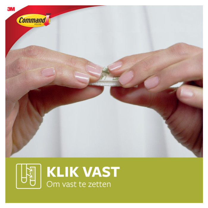 Bevestigingsstrip Command klik vast smal 5,4kg wit