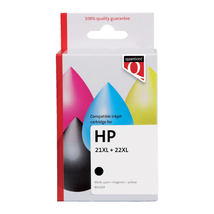 Inktcartridge Quantore alternatief tbv HP C9351CE C9352CE 21XL 22XL zwart