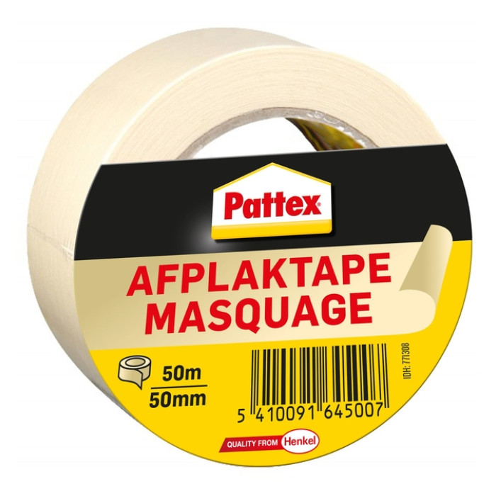 Afplaktape Pattex 50mmx50m creme