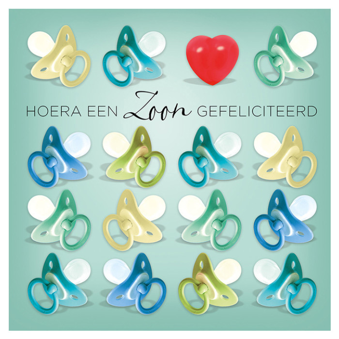 Wenskaart Paperclip geboorte zoon navulset à 6 stuks