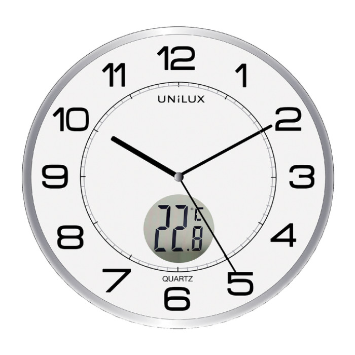 Wandklok Unilux Tempus Ø 30.5cm lichtgrijs/wit