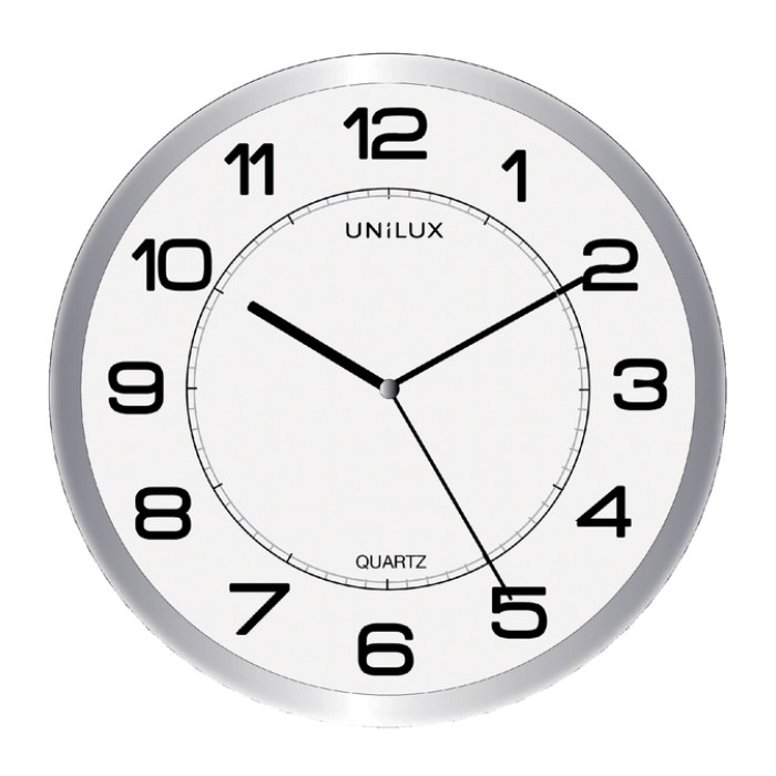 Wandklok Unilux Magnet Ø 30.5cm lichtgrijs/wit