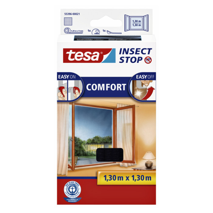 Insectenhor tesa® Insect Stop COMFORT raam 1,3x1,3m zwart