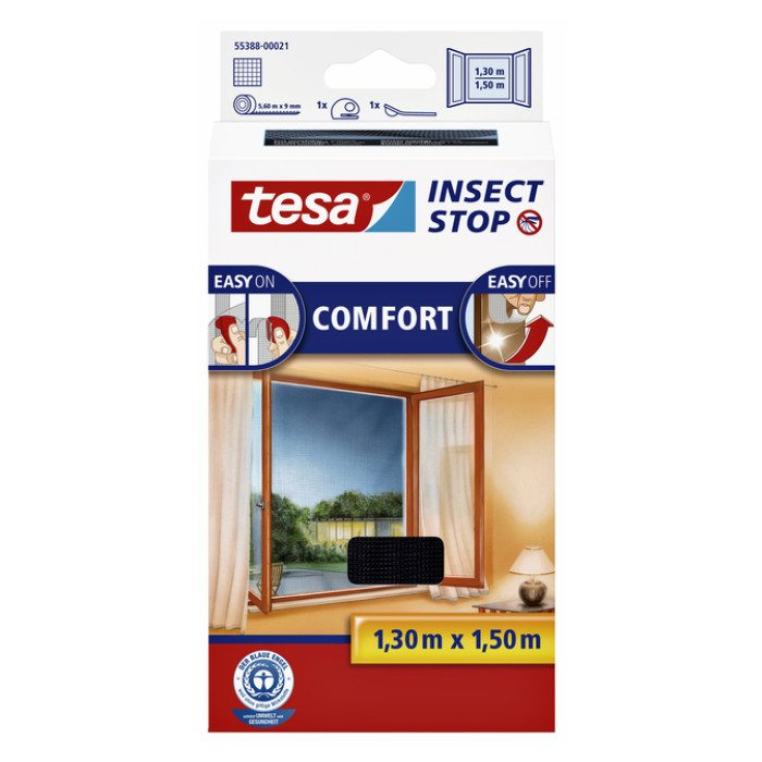 Insectenhor tesa® Insect Stop COMFORT raam 1,3x1,5m zwart